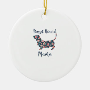 Funny Basset Hound Gifts Basset Hound Mom Shirt fo Ceramic Ornament