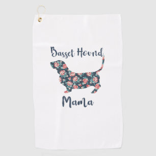 Funny Basset Hound Gifts Basset Hound Mom Shirt fo Golf Towel