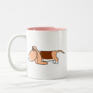 Funny Bassett hound car argon personalized Two-Tone Coffee Mug