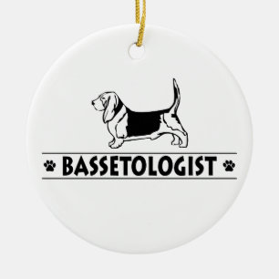 Funny Bassett Hound Dog Ceramic Ornament