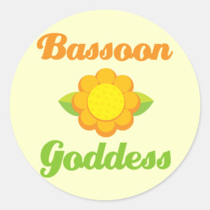 Funny Bassoon Classic Round Sticker