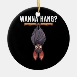 Funny Bat Design For Men Women Nocturnal Bird Bat Ceramic Ornament