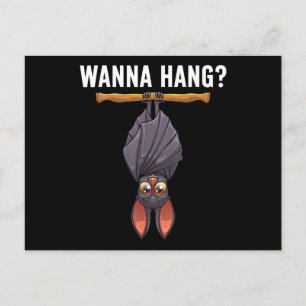 Funny Bat Design For Men Women Nocturnal Bird Bat  Holiday Postcard