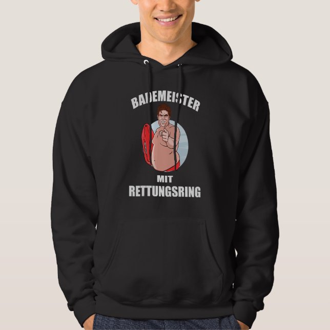 Funny Bath Master With Life Ring I Swimming Pool Hoodie (Front)