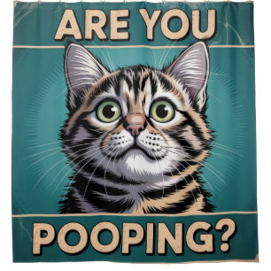 Funny Bathroom - Are You Pooping? Humourous Cat