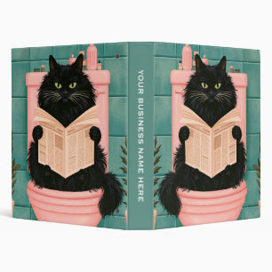 Funny Bathroom Black Cat  Binder