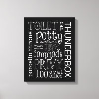 Funny Bathroom Canvas Art Print