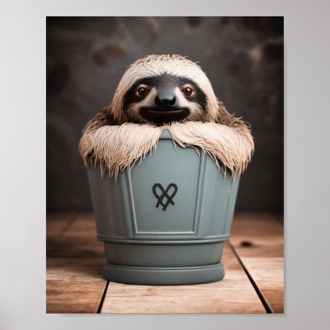 Funny Bathroom Decor Wall Art Sloth (Front)