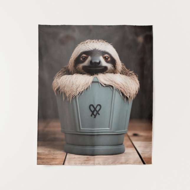 Funny Bathroom Decor Wall Art Sloth Tapestry (Front)