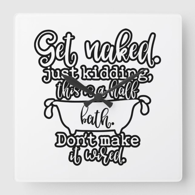 Funny Bathroom Design For Your Home Decoration Square Wall Clock (Front)