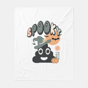 Funny Bathroom Humor Cute Retro Halloween Spooky P Fleece Blanket