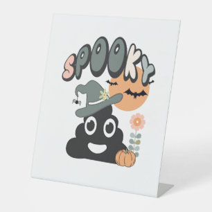 Funny Bathroom Humor Cute Retro Halloween Spooky P Pedestal Sign