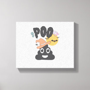 Funny Bathroom Humor Halloween Spooky Poo Design   Canvas Print