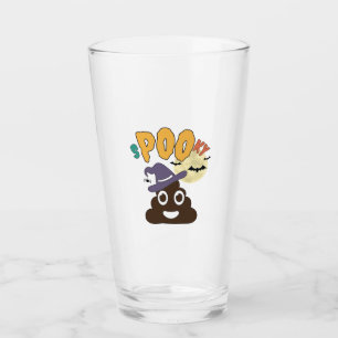 Funny Bathroom Humor Halloween Spooky Poo Design   Glass