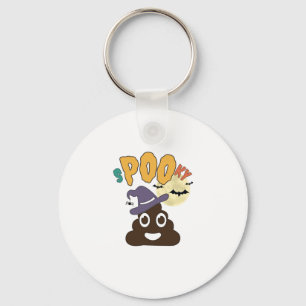Funny Bathroom Humor Halloween Spooky Poo Design   Keychain