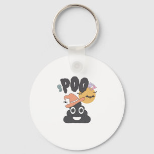Funny Bathroom Humor Halloween Spooky Poo Design   Keychain