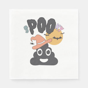 Funny Bathroom Humor Halloween Spooky Poo Design   Napkin