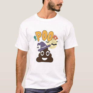 Funny Bathroom Humor Halloween Spooky Poo Design   T-Shirt