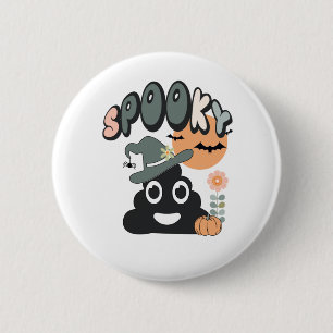 Funny Bathroom Humour Cute Retro Halloween Spooky 2 Inch Round Button