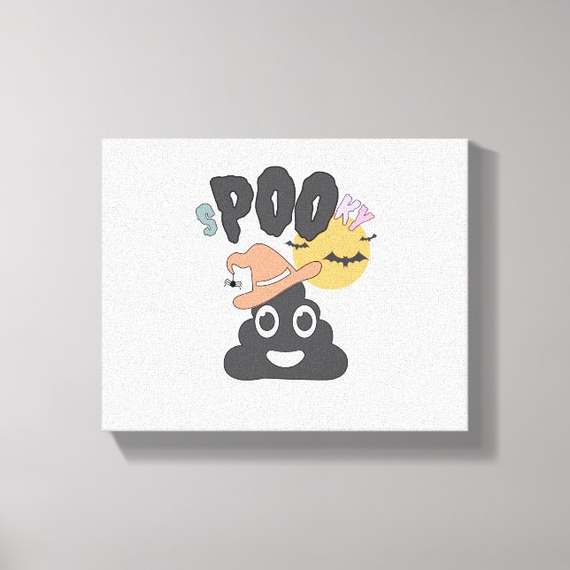 Funny Bathroom Humour Halloween Spooky Poo Design  Canvas Print (Front)