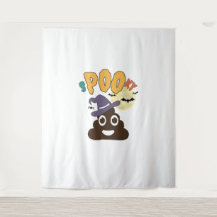 Funny Bathroom Humour Halloween Spooky Poo Design Tapestry