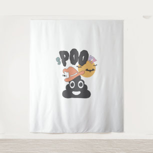 Funny Bathroom Humour Halloween Spooky Poo Design Tapestry