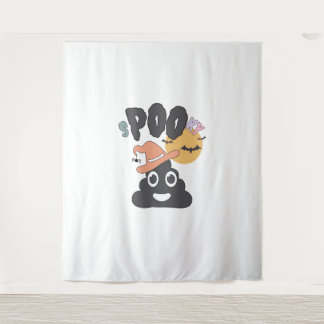 Funny Bathroom Humour Halloween Spooky Poo Design Tapestry