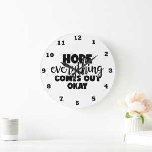 Funny bathroom inspiration word art large clock
