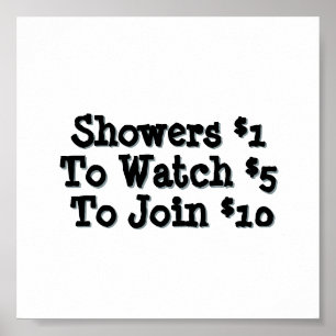 Funny Bathroom Shower Humour Poster