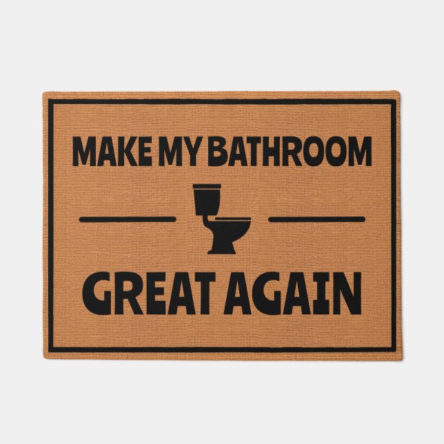 Funny Bathroom Toilet Humour Rustic Minimalist Doormat (Front)