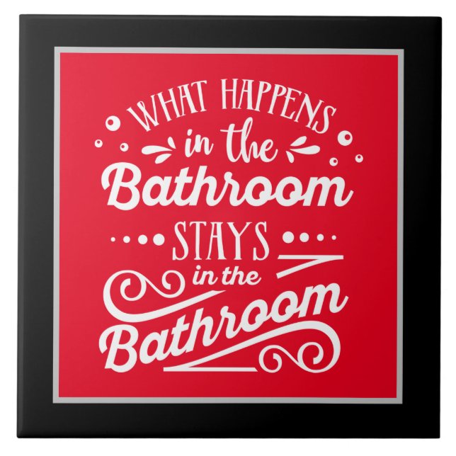 funny bathroom word art ceramic tile (Front)