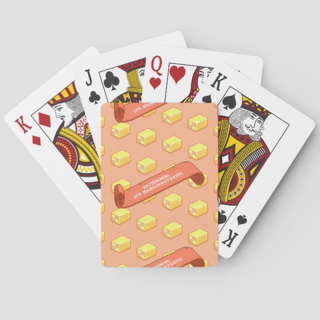 Funny Battenberg Marzipantastic! Pixel Art Pattern Playing Cards (Back)