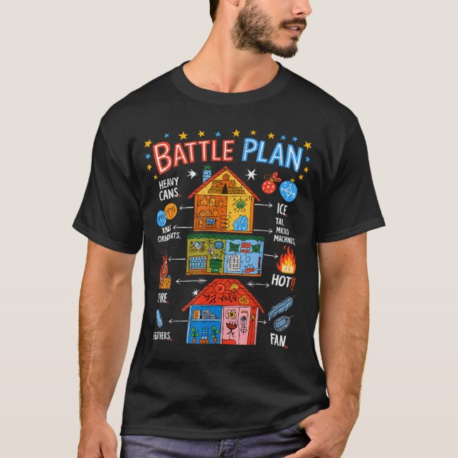 Funny Battle Plan Christmas Home Kids Hand Dawn Al T-Shirt (Front)