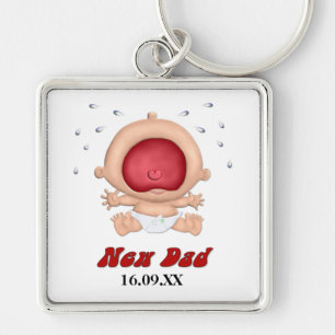 Funny Bawling Baby for New Dad - Customize Keychain