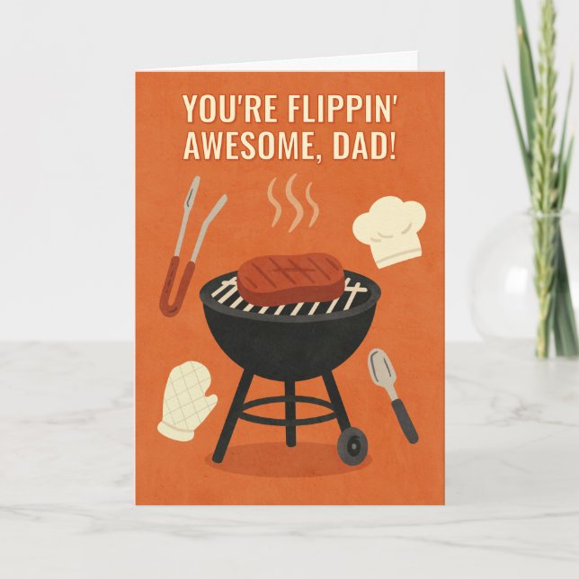 Funny BBBQ Grill Carte de fête du père (Devant)