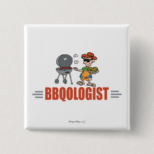 Funny BBQ 2 Inch Square Button