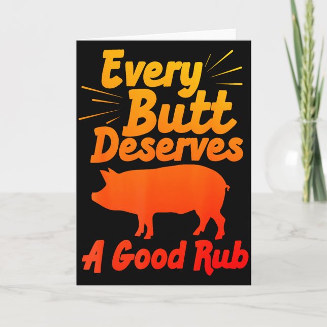 Funny Bbq Art For Men Women Grilling Meat Smoking  Card (Front)