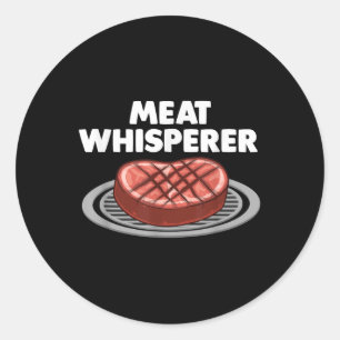 Funny Bbq Art For Men Women Grilling Meat Smoking Classic Round Sticker