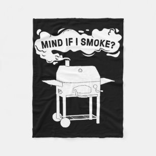 Funny Bbq Art For Men Women Grilling Meat Smoking  Fleece Blanket