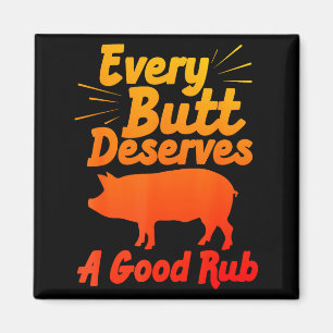 Funny Bbq Art For Men Women Grilling Meat Smoking  Magnet