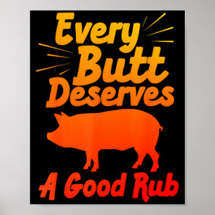 Funny Bbq Art For Men Women Grilling Meat Smoking  Poster