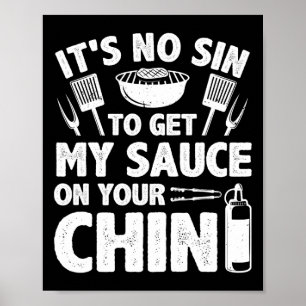 Funny Bbq Art For Men Women Grilling Meat Smoking Poster