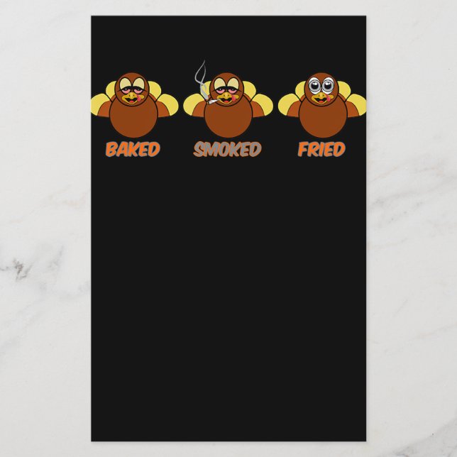 Funny BBQ Baked Smoked Fried Turkey Flyer (Front)