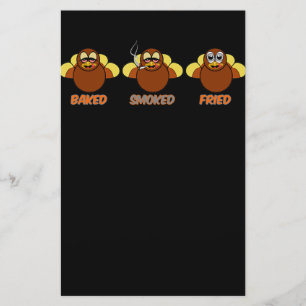 Funny BBQ Baked Smoked Fried Turkey Stationery