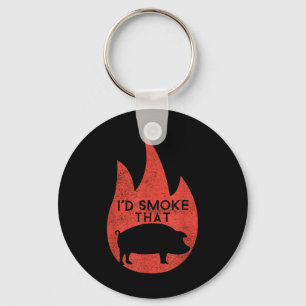 Funny Bbq Barbecue Grilling Master Smoker Of Meat Keychain