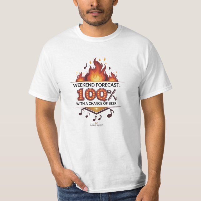 Funny BBQ & Beer T-Shirt for Men | Weekend Grill  (Front)