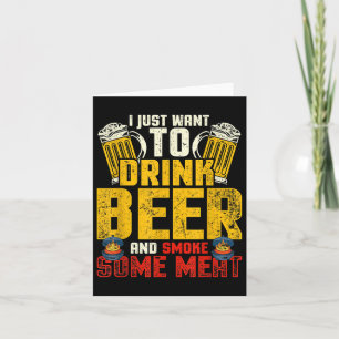 Funny Bbq Chef Beer Drinking Smoked Meat Lover Gif Card