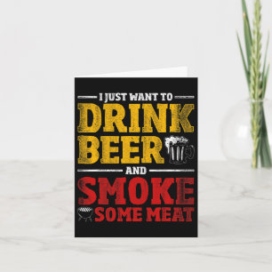 Funny Bbq Chef Beer Smoked Meat Lover Gift Grillin Card