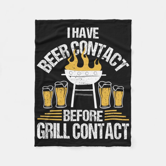 Funny Bbq Chef Rbercue Grilling  Fleece Blanket (Front)