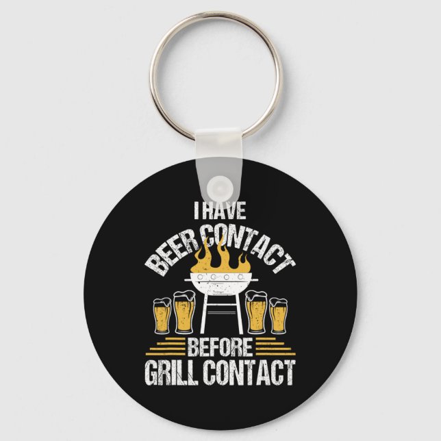 Funny Bbq Chef Rbercue Grilling  Keychain (Front)